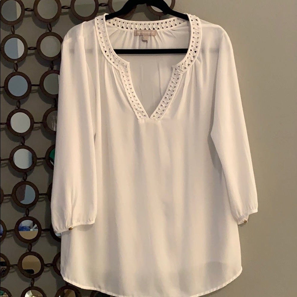 Banana Republic long sleeve white blouse